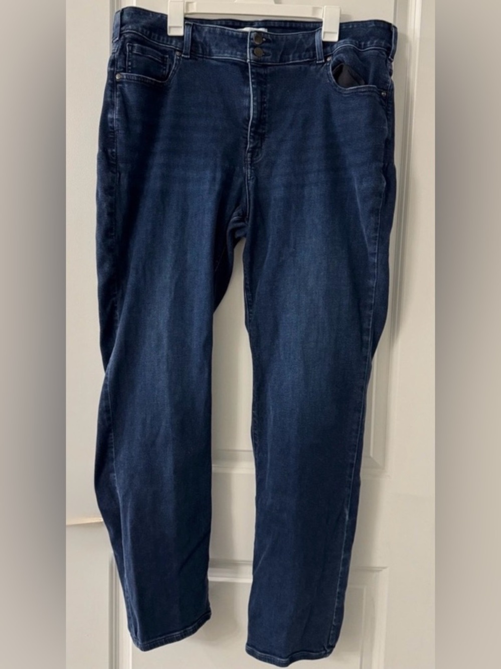 #1968 Lane Bryant Flex Magic High-Rise Straight Leg Dark Wash Blue Denim Jeans